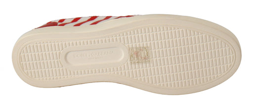 Red White Anchor Studded Loafers Shoes Dolce & Gabbana