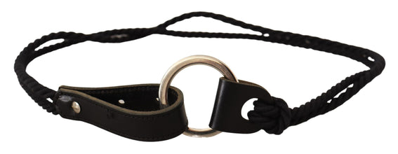 Black Leather Slim Women Waistband Metal Buckle Belt MILA SCHÖN