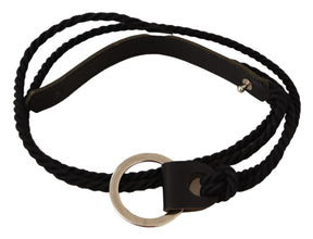 Black Leather Slim Women Waistband Metal Buckle Belt MILA SCHÖN