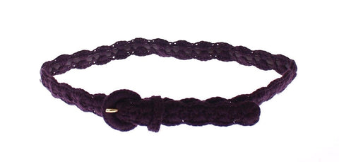 Purple Cotton Gold Logo Waist Belt Dolce & Gabbana