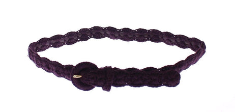 Purple Cotton Gold Logo Waist Belt Dolce & Gabbana