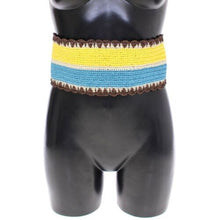 Yellow Striped Wide Waist Raffia Belt Dolce & Gabbana