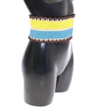 Yellow Striped Wide Waist Raffia Belt Dolce & Gabbana