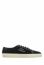 Sleek Black Canvas & Leather Low-Top Sneakers Saint Laurent