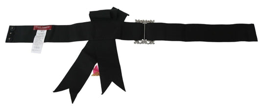 Black Pink Flower Brooch Crystals Cotton Belt Dolce & Gabbana
