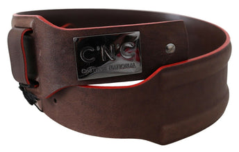 Dark Brown Genuine Leather Belt Costume National