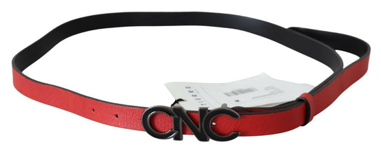 Red Reversible Leather Logo Belt Costume National
