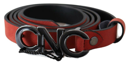 Red Black Leather Black Logo Buckle Blood Belt Costume National