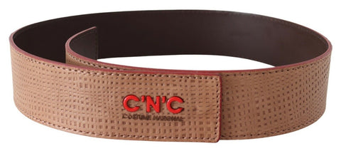White Leather Logo Fashion Waist Belt Costume National