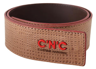 White Leather Logo Fashion Waist Belt Costume National