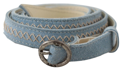 Blue Skinny Leather Fashion Waist Belt Costume National
