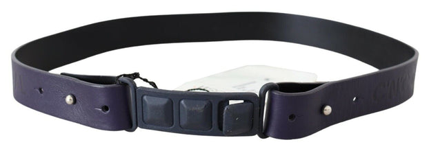 Black Leather Normal Logo Buckle Waist Belt Costume National