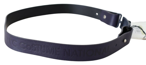Black Leather Normal Logo Buckle Waist Belt Costume National