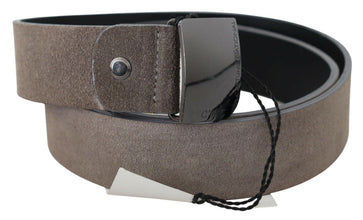 Brown Leather Square Logo Buckle Belt Costume National