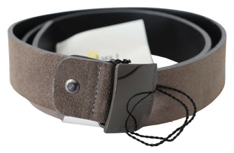 Brown Leather Square Logo Buckle Belt Costume National