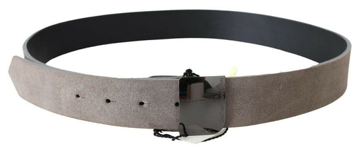Brown Leather Square Logo Buckle Belt Costume National