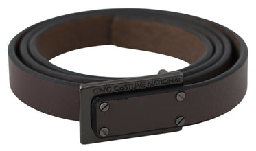 Brown Leather Tactical Logo Screw Buckle Belt Costume National