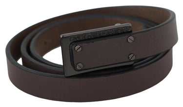 Brown Leather Tactical Logo Screw Buckle Belt Costume National