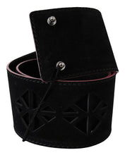 Black Leather Wide Waist Studded Women Belt Costume National