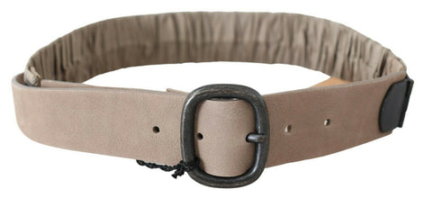 Brown Solid Leather Waist Metal Buckle Belt GF Ferre