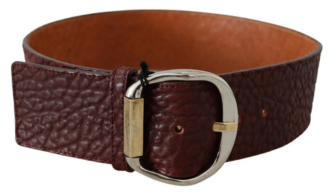 Bordeaux Wide Leather Waist Gold Silver Belt GF Ferre