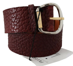 Bordeaux Wide Leather Waist Gold Silver Belt GF Ferre
