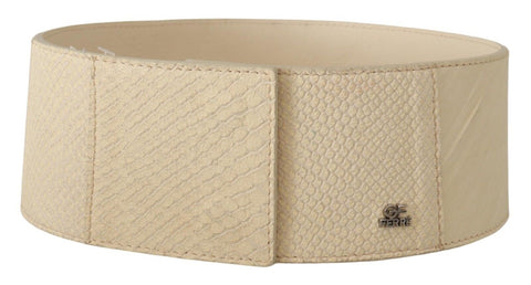 White Waxed Cotton Wide Fashion Belt GF Ferre