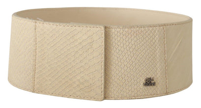 White Waxed Cotton Wide Fashion Belt GF Ferre