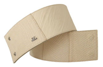 White Waxed Cotton Wide Fashion Belt GF Ferre