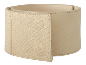 White Waxed Cotton Wide Fashion Belt GF Ferre