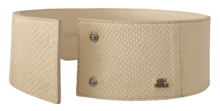 White Waxed Cotton Wide Fashion Belt GF Ferre