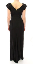 Black Silk Shortsleeve Gown Maxi IT Dress Dolce & Gabbana