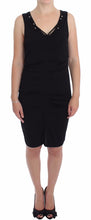 Black Stretch Wiggle Pencil Sheath Bodycon Dress Roccobarocco