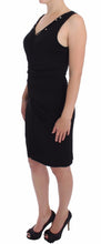 Black Stretch Wiggle Pencil Sheath Bodycon Dress Roccobarocco