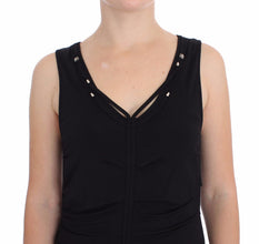 Black Stretch Wiggle Pencil Sheath Bodycon Dress Roccobarocco