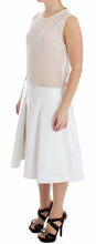 White Pleated Bottom Tank Sheath Transparent Dress Koonhor