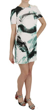 White Black Blue Shift Short Mini Dress Dolce & Gabbana