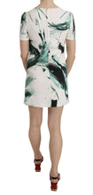 White Black Blue Shift Short Mini Dress Dolce & Gabbana