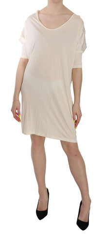 Cream Round Neck Knee Length Dress Costume National
