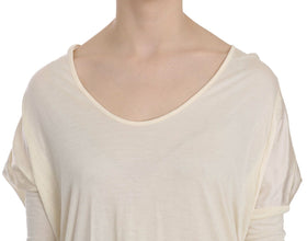 Cream Round Neck Knee Length Dress Costume National