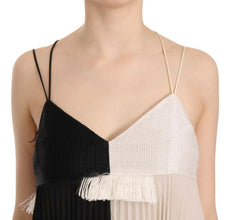 Black and White Mini Sleeve less A-line Princess Dress PINKO