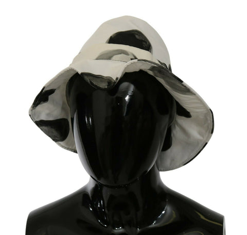 White Cotton Big Polka Dot Pattern Bucket Hat Dolce & Gabbana