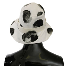 White Cotton Big Polka Dot Pattern Bucket Hat Dolce & Gabbana