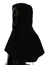 Black Wool Whole Head Hooded Scarf Hat Dolce & Gabbana
