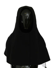 Black Wool Whole Head Hooded Scarf Hat Dolce & Gabbana