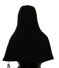 Black Wool Whole Head Hooded Scarf Hat Dolce & Gabbana