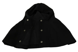 Black Wool Whole Head Hooded Scarf Hat Dolce & Gabbana