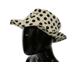 White 100% Cotton Polka Dot Design Trilby Hat Dolce & Gabbana