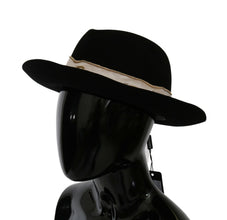 Black Lapin Amor Gignit Wide Brim Panama Hat Dolce & Gabbana