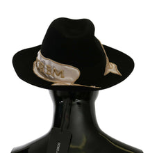 Black Lapin Amor Gignit Wide Brim Panama Hat Dolce & Gabbana